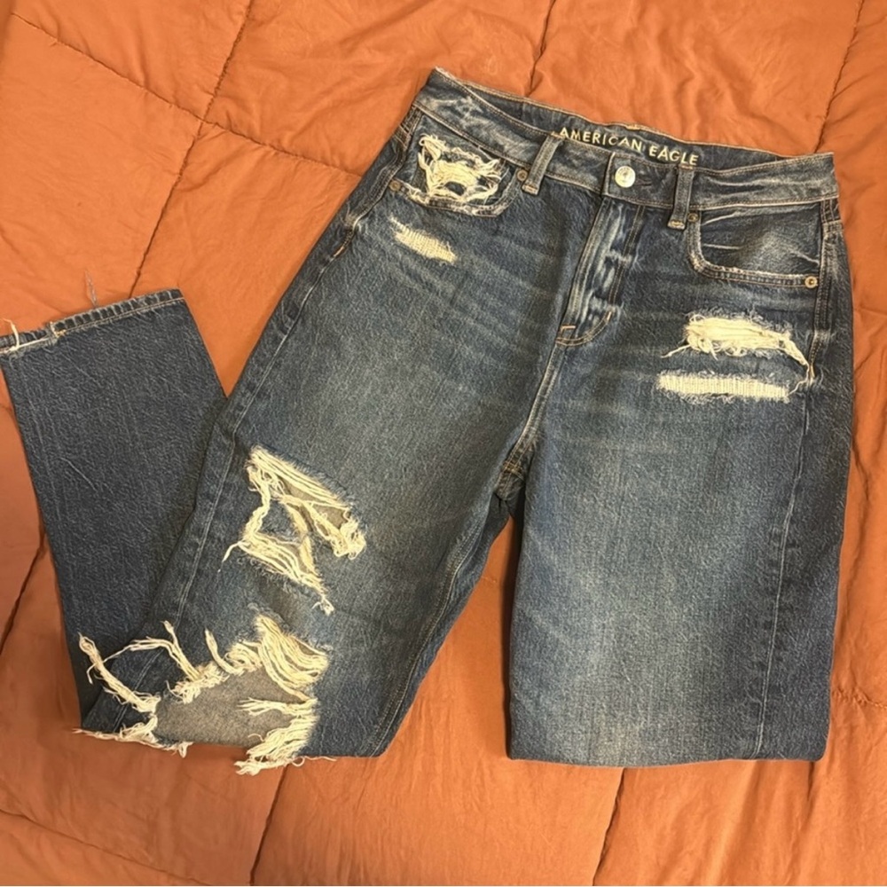 American Eagle Ripped Mom Jeans